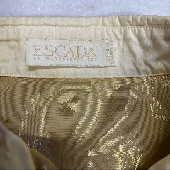Escada Gold Vintage Button Down Blouse Medium - Picture 4 of 9